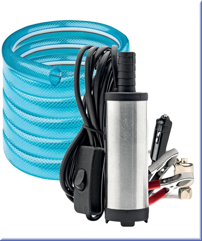 Elektrické čerpadlo na naftu 12V ponorné, průměr 38 mm -souprava s hadicí