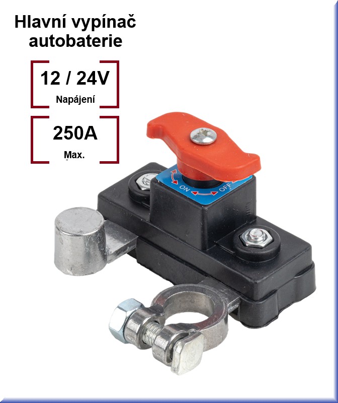 Hlavní vypínač autobaterie 12V 24V 250A