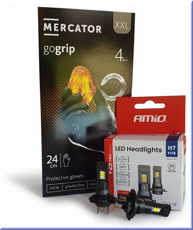 LED Autožárovky H7 F25 PRO (Sada 2ks) + Nitrilové montážní rukavice 4ks
