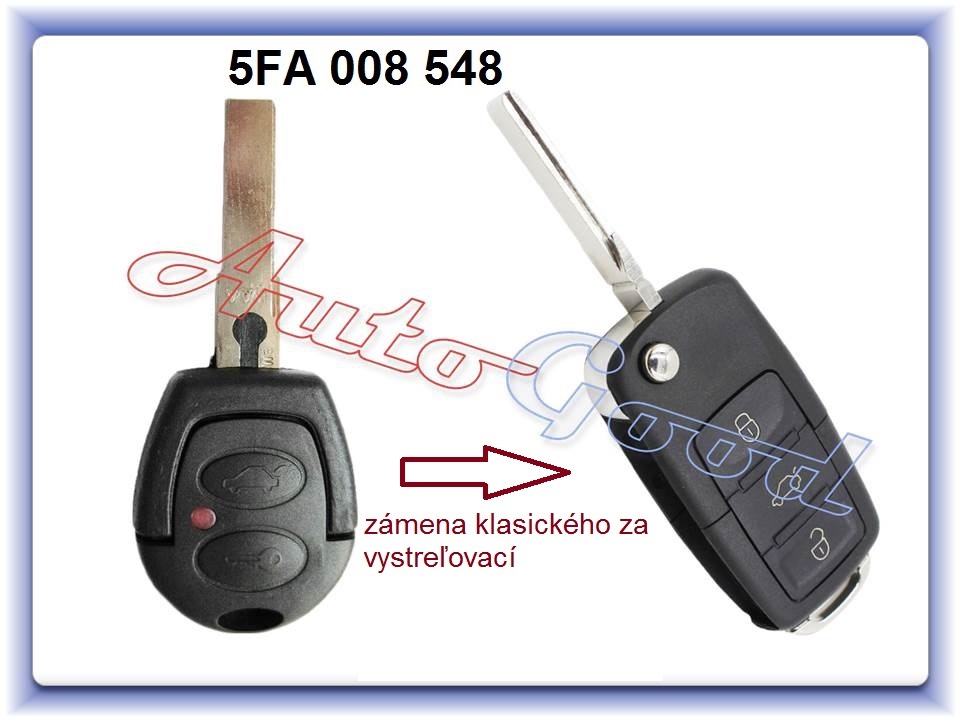 5FA 008 548 - kľúč VW, Škoda, Seat 