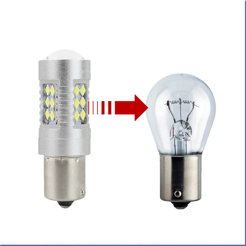 LED žárovka P21W 24 SMD (Bílá) CANBUS 12V/24V – Extra silné couvací světlo