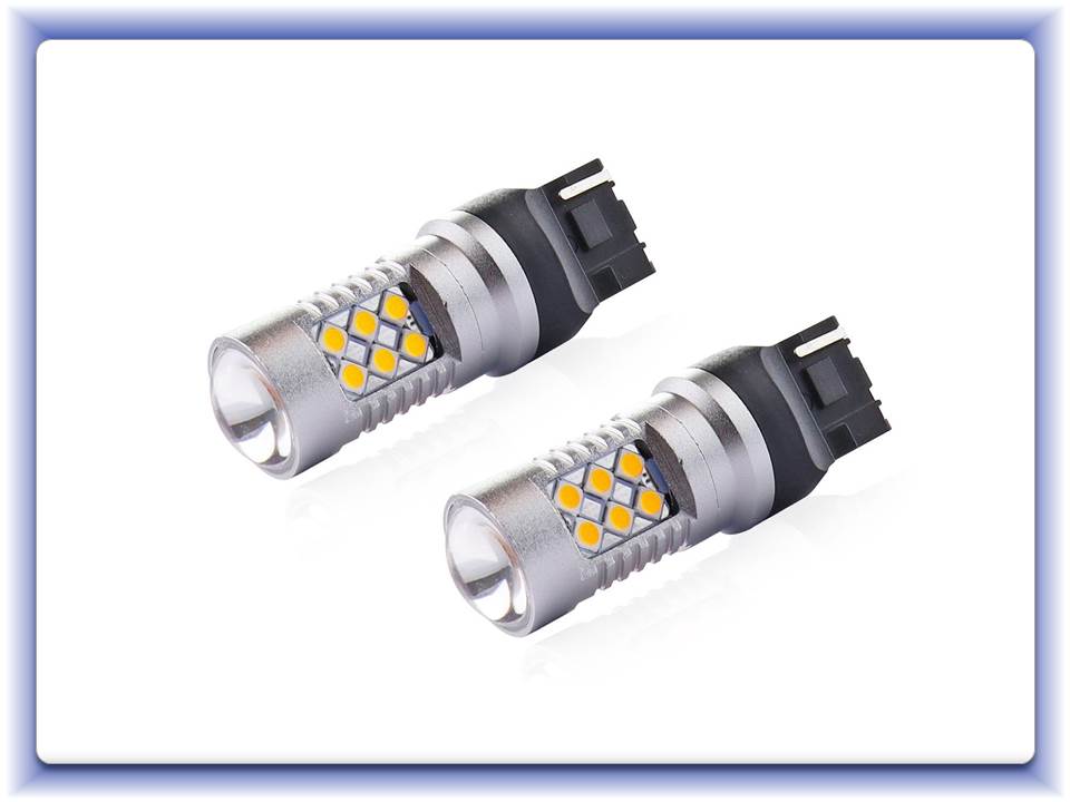 LED Canbus 3030 24SMD T20 7440 WY21W oranžová 12V/24V