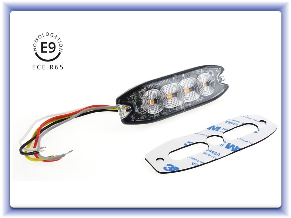 Výstražné svítidlo 4x3W LED R65 R10 12/24V