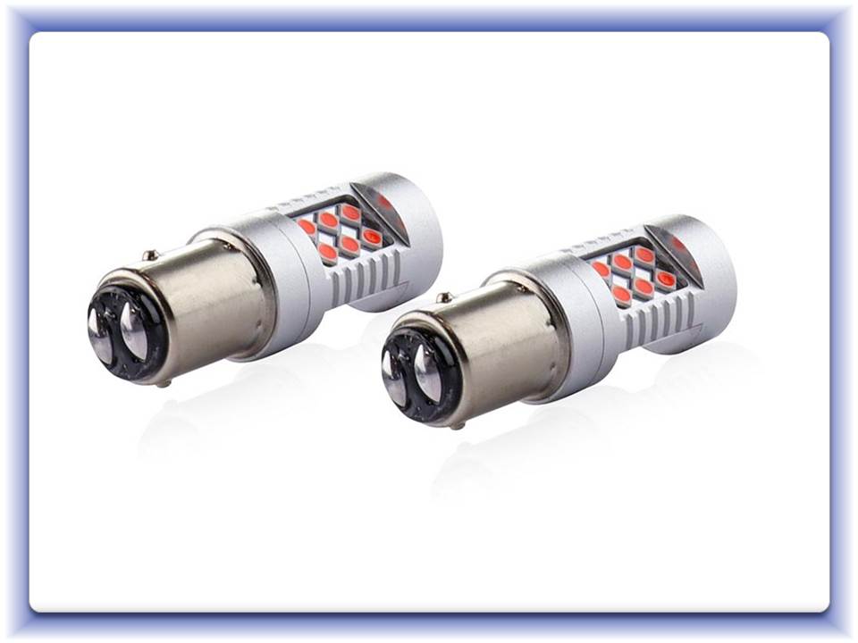 LED Canbus 3030 24SMD 1157 BAY15D P21/5W červená 12V/24V