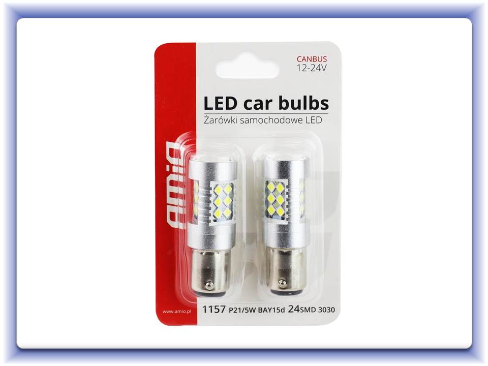 LED Canbus 3030 24SMD 1157 BAY15D P21/5W biela 12V/24V