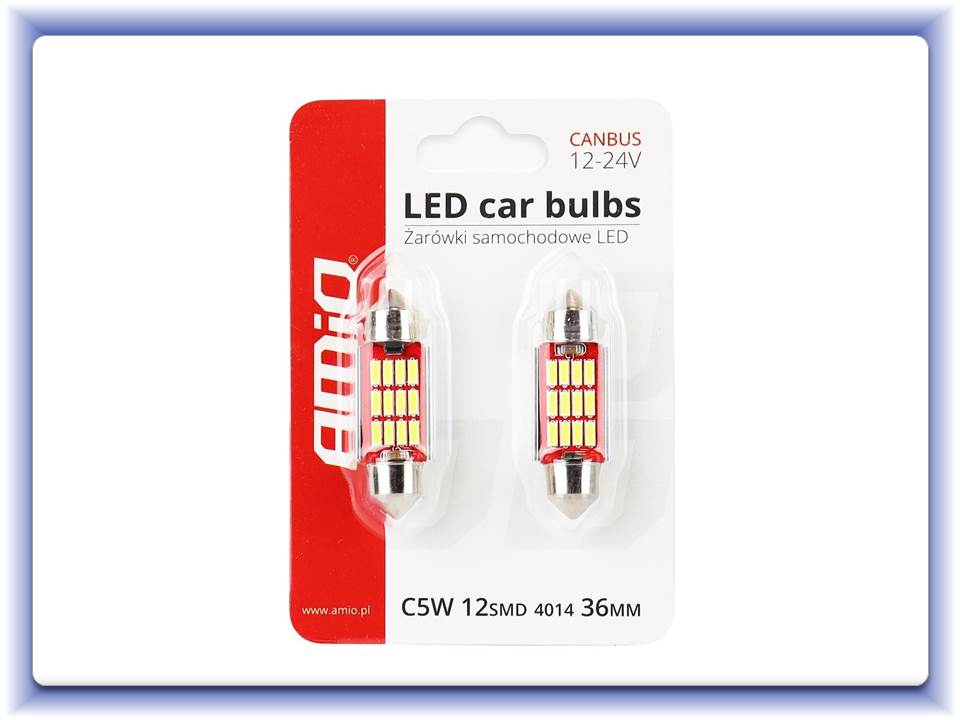 LED Canbus 12smd 4014 Festoon 36mm White 12V/24V