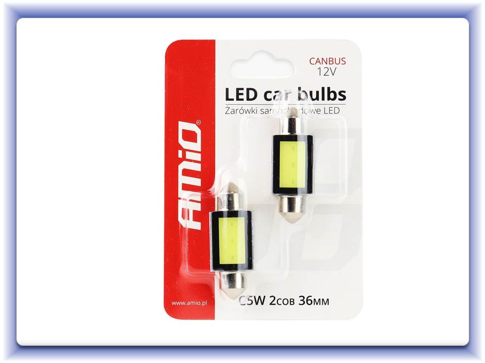 LED Canbus COB3 Festoon C5W C10W C3W 36mm 12V