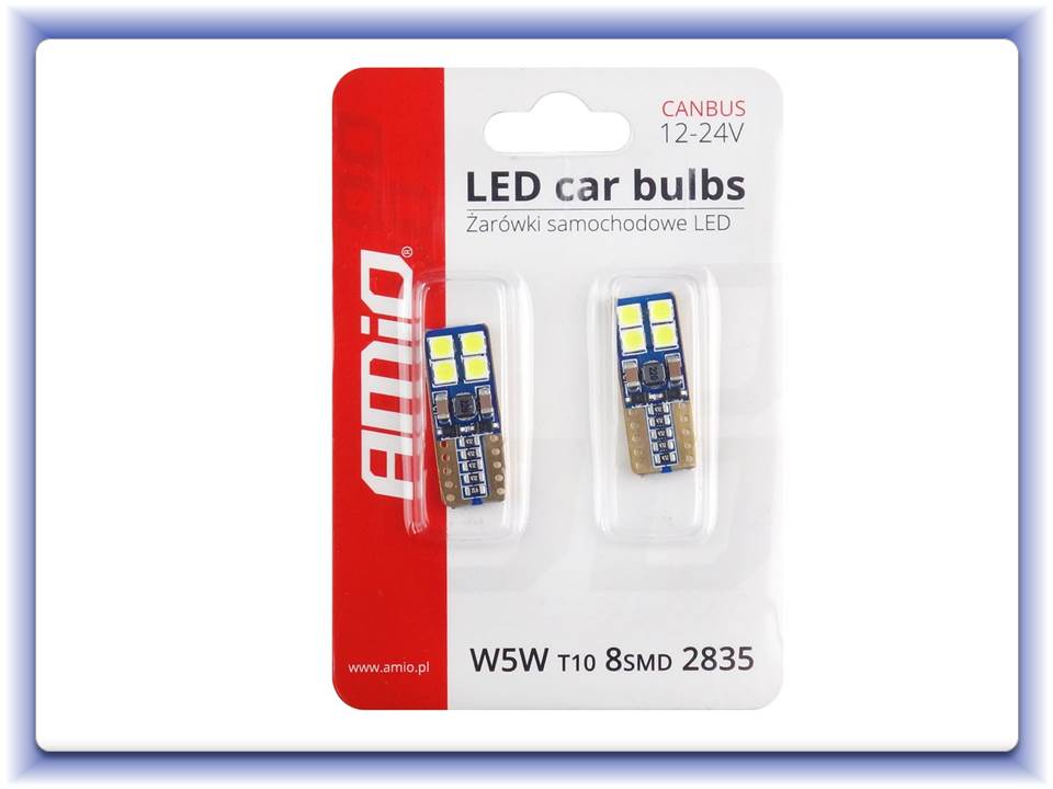 LED Canbus 8SMD 2835 T10e (W5W) 12V/24V