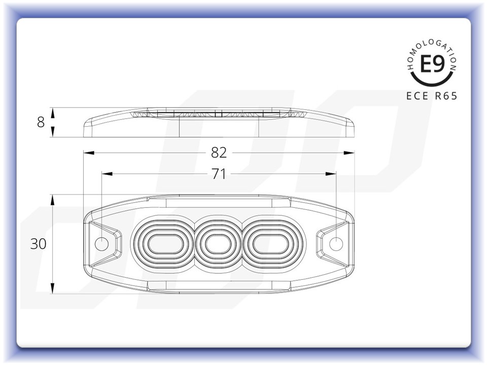 Výstražné svítidlo 3x3W LED R65 R10 12/24V