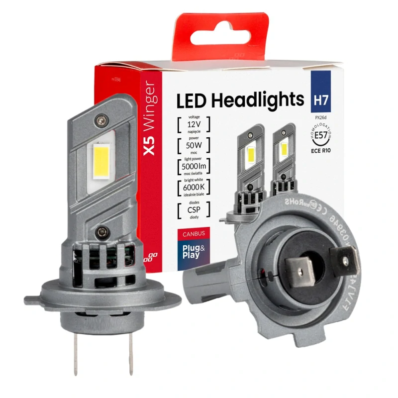 LED žárovky H7 série-X5 WINGER + Nitrilové montážní rukavice 4ks