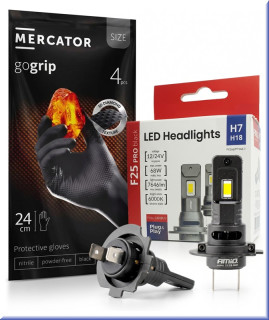 LED Autožárovky H7 F25 PRO (Sada 2ks) + Nitrilové montážní rukavice 4ks
