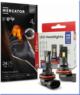 LED Autožárovky H11 F25 PRO (Sada 2ks) + Nitrilové montážní rukavice 4ks
